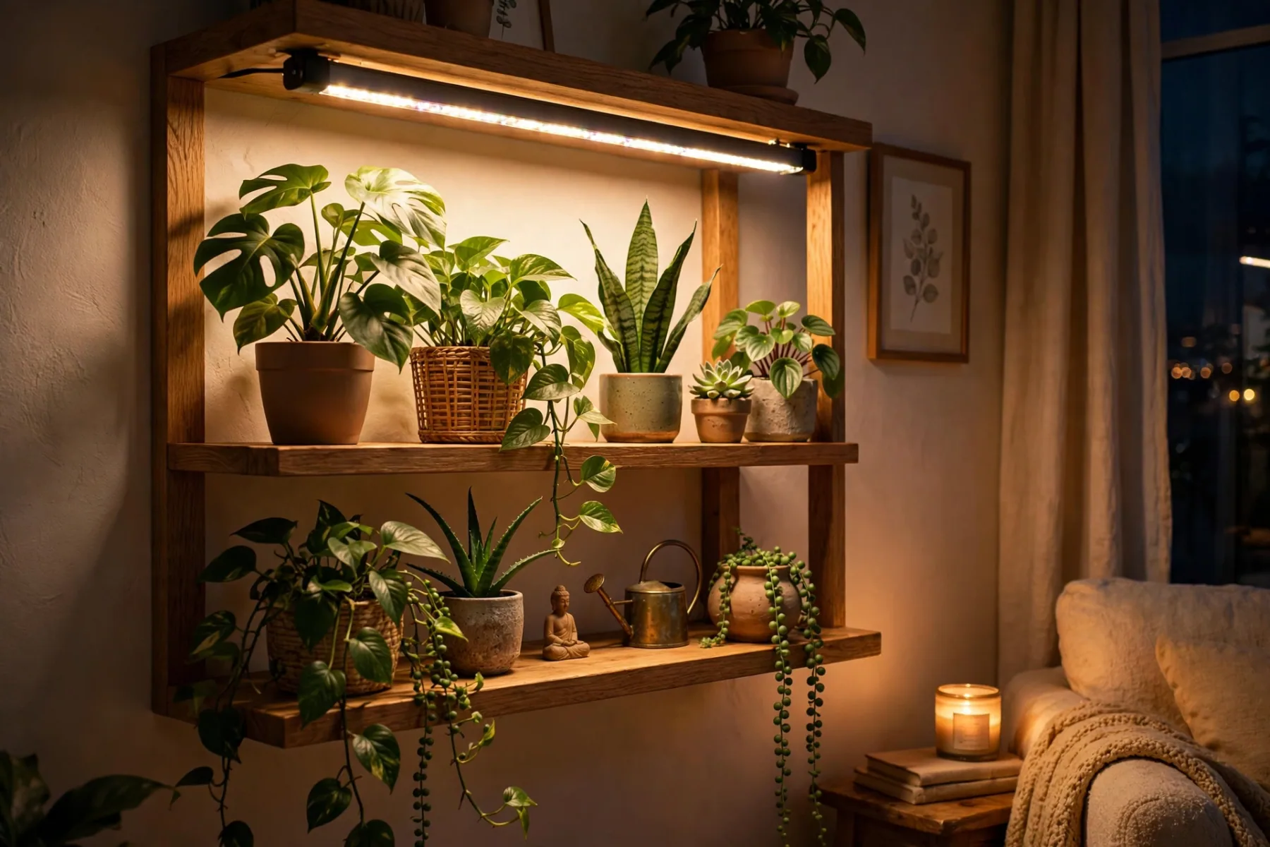 Indoor light station — 12 to 14 hours a day